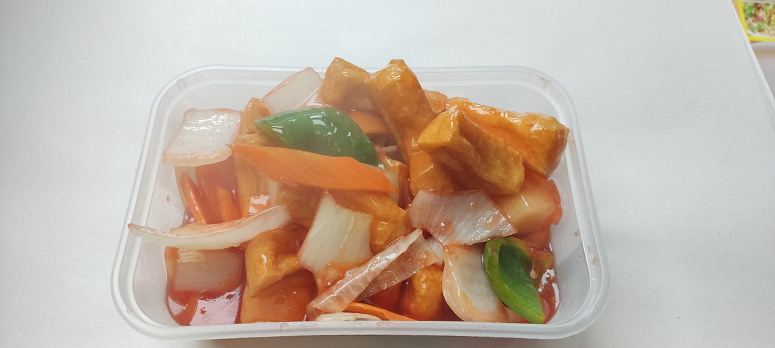 Tofu in sweet and sour sauce